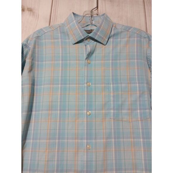 Peter Millar Shirt Men's Medium Blue Summer Comfort Button Front Long Sleeve - Picture 3 of 9